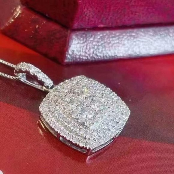 "Trendy Selling Micro Paved CZ Crystal Box Chain Necklace, GPMB1595 - Picture 3 of 7